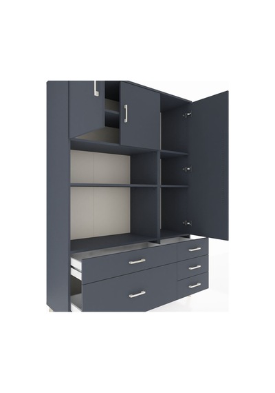 Hyperion Dolap 7 Raflı 5 Çekmeceli 3 Kapaklı 132x44x195 Antrasit-antrasit/antrasit Antrasıt/antrasıt Hyperion Dolap 7 Raflı 5 Çekmeceli 3 Kapaklı 132x44x195 Antrasit-antrasit/antrasit Antrasıt/antrasıt