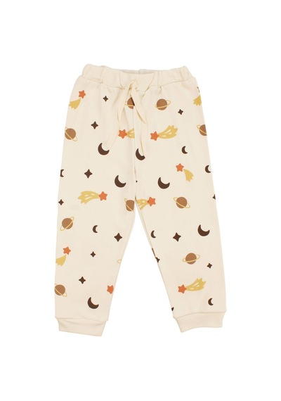 Bebegen Erkek Çocuk Ekru Dream Yıldızlı Baskılı Pijama Takımı Çok Renkli