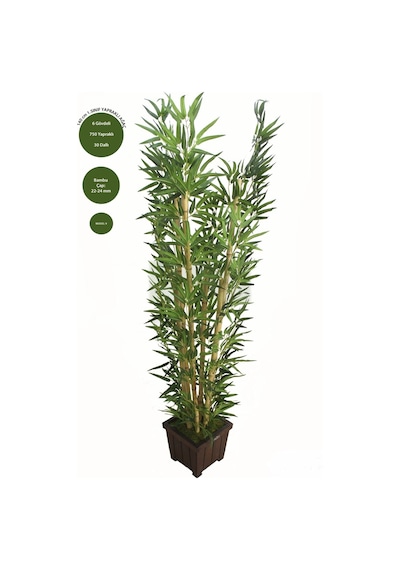 Bambu Ağacı 6 Gövde 140 Cm 1.sınıf Yaprak 750 Yapraklı Model 9