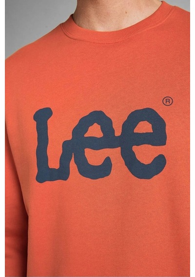 Lee Regular Fit Normal Kesim %100 Pamuk Sıfır Yaka Sweatshirt Turuncu