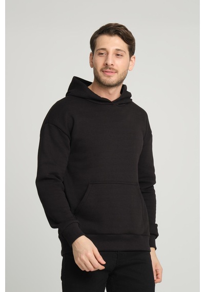 Alexandergardi Alexandergardı Kangru Cepli Kapişonlu Sweatshirt E23-00176 Siyah