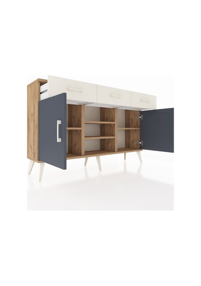 Arges Konsol 4 Raflı 3 Çekmeceli 2 Kapaklı 132x30x83 Çam-antrasit/aytaşı Antrasit/aytaşı Arges Konsol 4 Raflı 3 Çekmeceli 2 Kapaklı 132x30x83 Çam-antrasit/aytaşı Antrasit/aytaşı