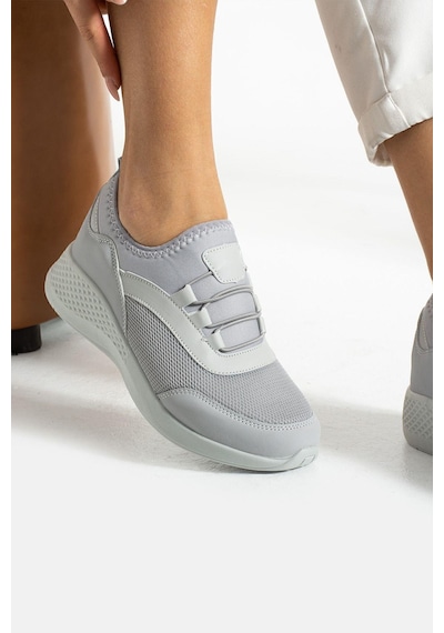 Buz - Gri Anatomik Esnek Taban Slip-on Spor Ayakkabı Günlük Sneaker Buz - Gri