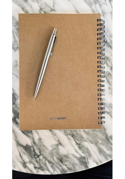 Spiralli Notebook, Kraft Kapaklı, A5 Boyut 15x21 Cm , 100 Yaprak Noktalı Çok Renkli