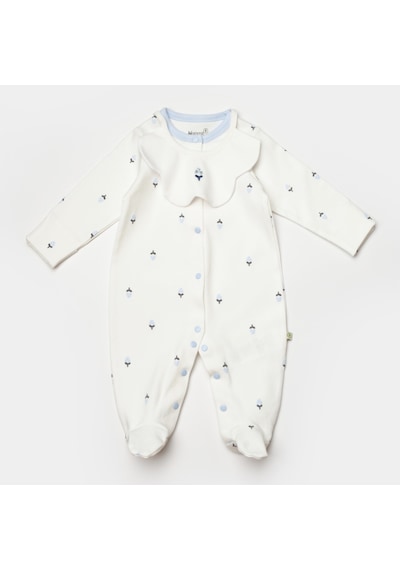 Biorganic Love Floral Yenidoğan Bebek Tulum 60791 Ekru