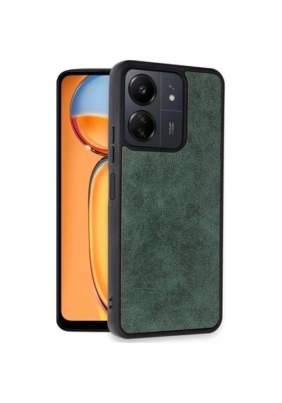 Xiaomi Redmi 13c Uyumlu Kılıf Aras Deri Kapak - Koyu Yeşil
