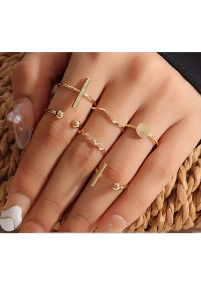Girift Vintage Twila Gold Yüzük Seti Sarı