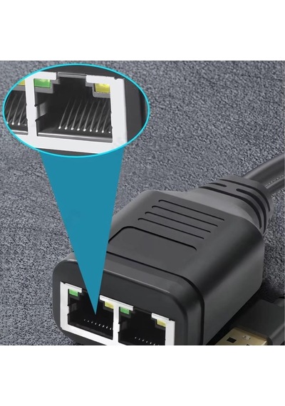 4709 Gigabit Destekli 1x2 Port Rj45 Usb Güç Ethernet Switch Splitter Çevirici Çoklayıcı