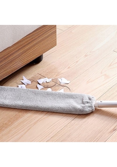 Sihirli Mikrofiber Başlıklı Girintili Yüzey Dip Köşe Raf Temizleme Mopu Toz Alma Fırçası