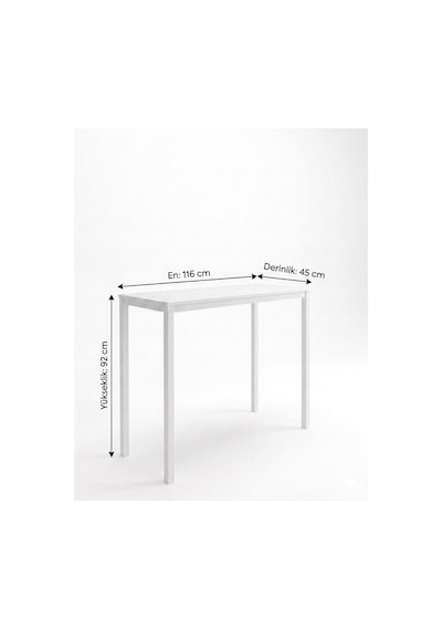 Beyaz Bar Masası 116x45x92cm Mutfak Masası & Kahve Köşesi İçin Modern Çok Amaçlı Masa