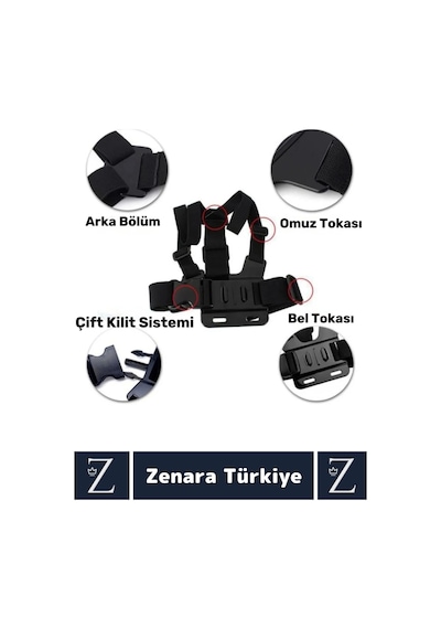 Tüm Modellerle Uyumlu Bisiklet Tırmanış Outdoor Ayarlanır Aksiyon Kamerası Göğüse Sabitleme Kemeri Çok Renkli