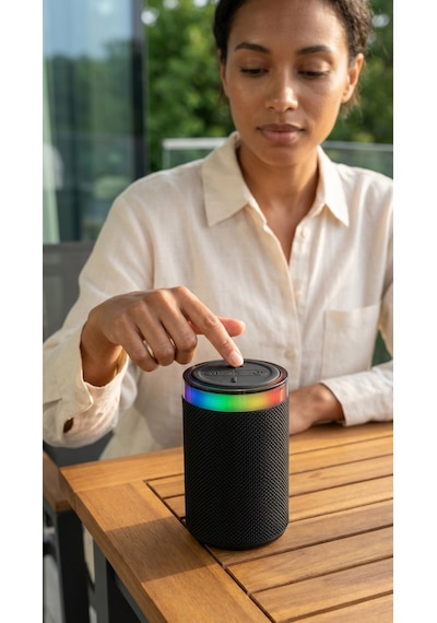 BS-13 RGB LED Işıklı Taşınabilir Bluetooth Hoparlör Yüksek Sesli Kablosuz Speaker AUX USB SD Kart Destekli Şarjlı