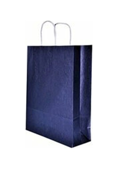 Lacivert Kraft Çanta Küçük Boy 18x8x24 Cm 25 Adet