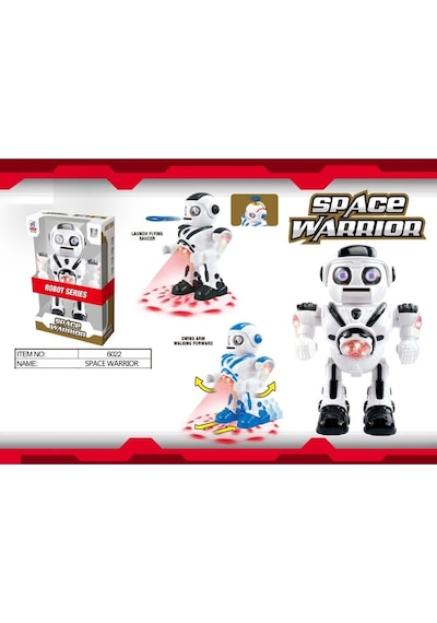 Df-6022 Işıklı Ve Müzikli Disk Atan Uzay Savaşçısı Robot