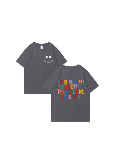 Flood Of Style Sıcak Satış Bu Bana Merhaba Ben Sorun Baskı T Shirt Erkekler Kadınlar Hip Hop Streetwear Gri