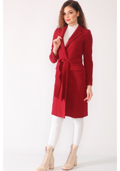 Z6628 Dewberry Bayan Palto-bordo-bordo