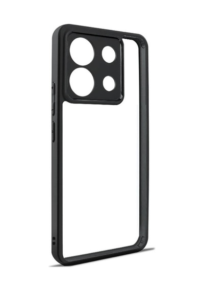 Xiaomi Redmi Note 13 Pro 5g Kılıf Kamera Korumalı Şeffaf Arka Yüzey Zore New Roll Kapak Siyah