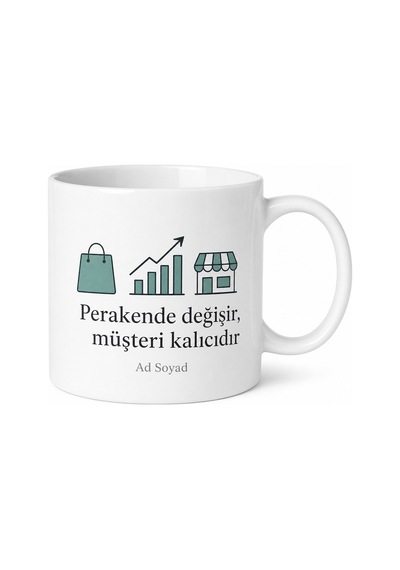 Perakende Sektörü Kupa E-ticaret Marka Yönetimi Hediye Bardak Müşteri Deneyimi Beyaz / Çok Renkli