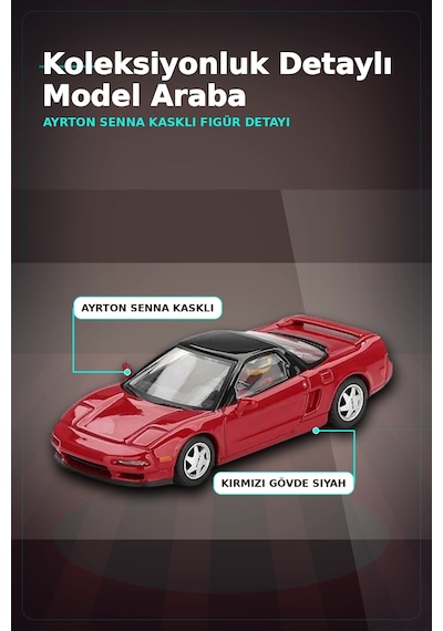 Senna Anma 1/64 Ölçek Honda Nsx Prototip 1989 Diecast Model Araba, Koleksiyonluk Bx-313328