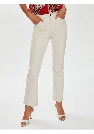 Faik Sönmez Flare Paça Jean Pantolon S25jpn004 Us25jpn00473 Ekru