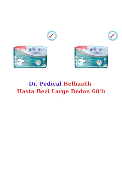Dr. Pedical - Belbantlı Yaşlı Hasta Bezi Large Beden 60'lı L