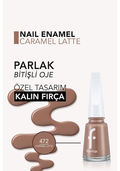 Flormar Sedefli Parlak Oje (TEN RENGİ) - Nail Enamel - 472 Caramel Latte - 8682536036221