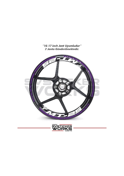 Yamaha Mt-25 Jant Sticker Dış Ve İç Set Sticker Jant Şeridi Mor