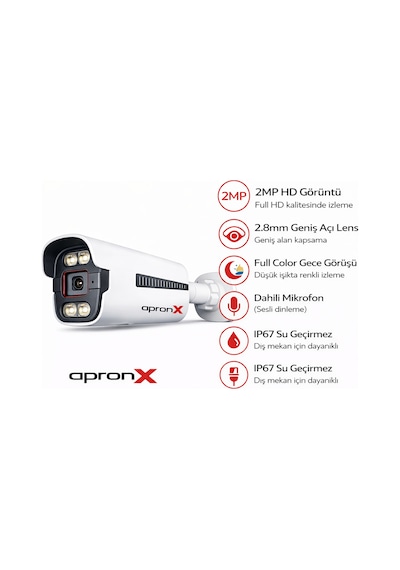 Apronx Ax-bn260s 6mp 2.8mm Full Color Mikrofonlu Bullet Ip Kamera