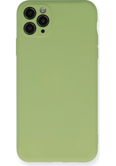 Apple  Uyumlu  iPhone 11 Pro Max Kılıf Nano İçi Kadife Silikon Yeşil,