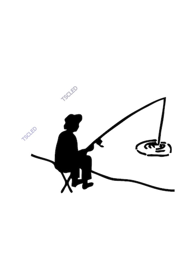Balık Avlayan Adam Sticker 17Cm
