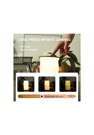 Led Dönen Kitap Lambası Abs Ahşap & Kağıt Lamba Taşınabilir Usb Şarj Edilebilir Beyaz Beyaz