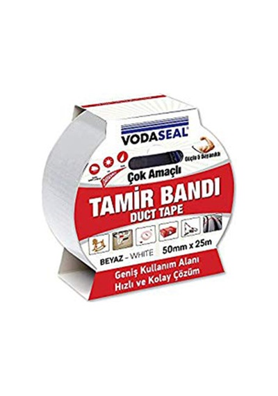 4 Adet Vodaseal Ducttape Bandı Beyaz 50mmx25mt