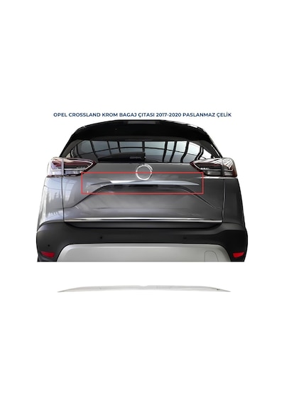 Opel Crossland X Krom Bagaj Çıtası P.Çelik 2017-2020