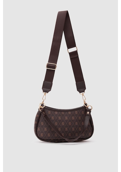 Shule Bags Farme Monogram Baget Ve Çapraz Çanta Kahverengi Kahve