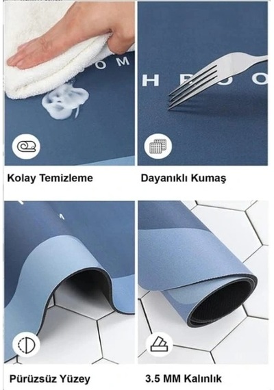 Süper Emıcı Banyo Paspası Renkli