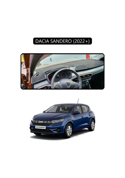 Dacıa Sandero 2022+ Torpido Koruma Halısı Siyah Kenar