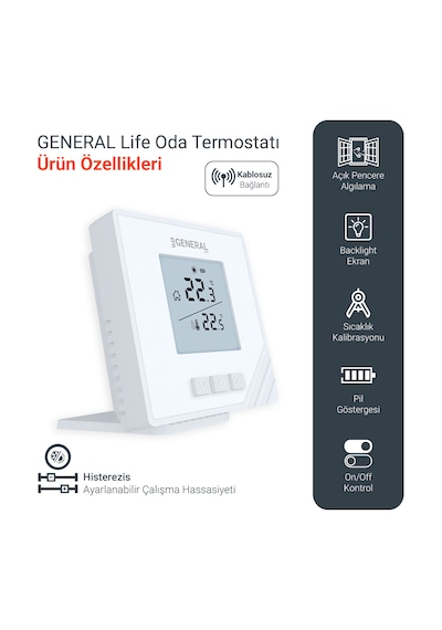 Mitra Ht15s Rf Kablosuz Oda Termostatı - Beyaz