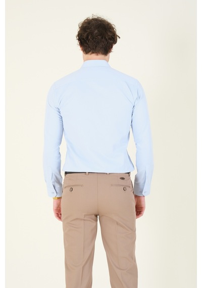 Giyim Dünyası Erkek Slim Fit Gömlek Mavi 001