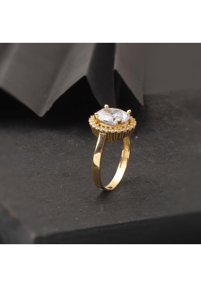 14 Ayar Altın Oval Taşlı Yüzük YZCAY14K22254