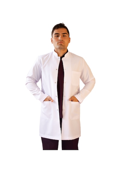 Vayteks Hakim Yaka Orta Boy Beyaz Erkek Doktor Öğretmen Laboratuvar ÖnlüğÜ Beyaz