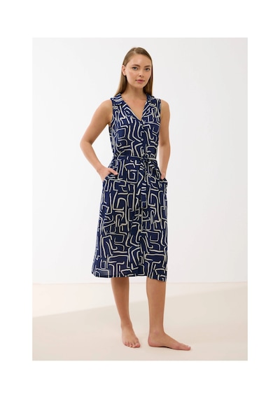 Moda Dua Kadın Pijama Takımı Anıl 11799 Kadın Sıfır Kol Önü Düğmel Desenlii Elbise lacivert Moda Dua Kadın Pijama Takımı Anıl 11799 Kadın Sıfır Kol Önü Düğmel Desenlii Elbise lacivert