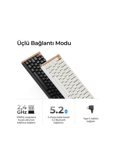 K2 He Kablosuz Manyetik Anahtar Türkçe Klavye Gateron Çift Raylı Manyetik Bulutsu Switch. K2h-q1-tr