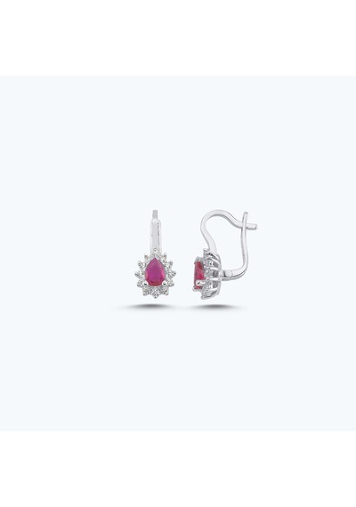 Altınbaş Kırmızı Taşlı Altın Üçlü Damla Set Autk0017-b-24627-k-set