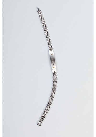 So Chic Zirkon Taş Detaylı 21 Cm Çelik Erkek Bileklik Gri 80840189
