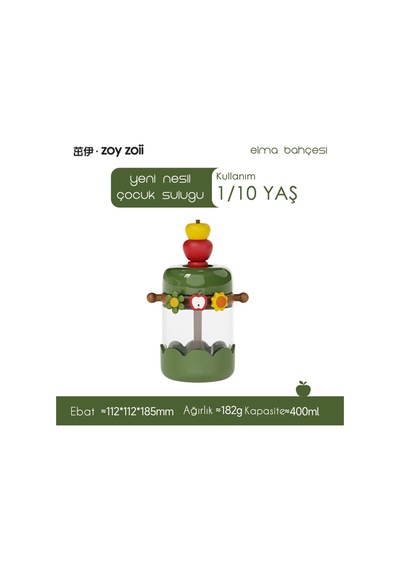 Zoyzoii Apple Tritan Suluk Yeşil Yeşil