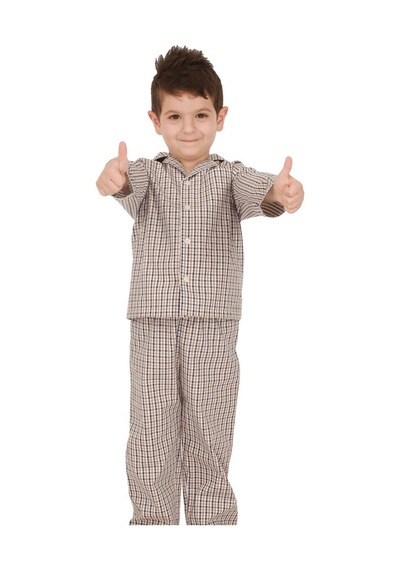 The Nuba The Don Bej-Lacivert Ekose Desenli Erkek Çocuk Pijama Takımı (9-1