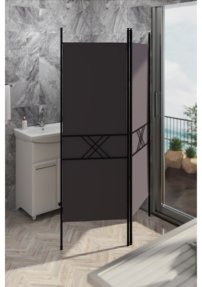 Retodesign 2 Kanatlı Paravan 1442 Siyah