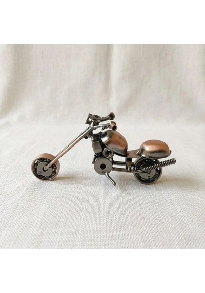 Kişiye Özel İsimli El Yapımı Metal Motosiklet Biblo - Chopper Maket Motor Erkeğe Hediye