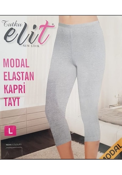 Tutku Elit Bayan Modal Elastan Dizaltı Kapri Tayt 2102 Gri