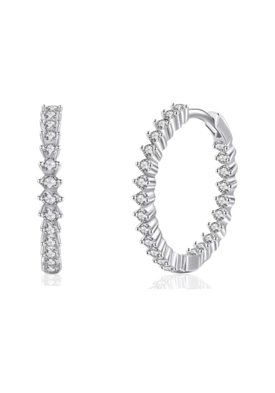 Brezza Lusso Jewelry Timeless Series Sonsuz Parıltı Pırlanta Kesim Halka Gümüş Küpe Gümüş